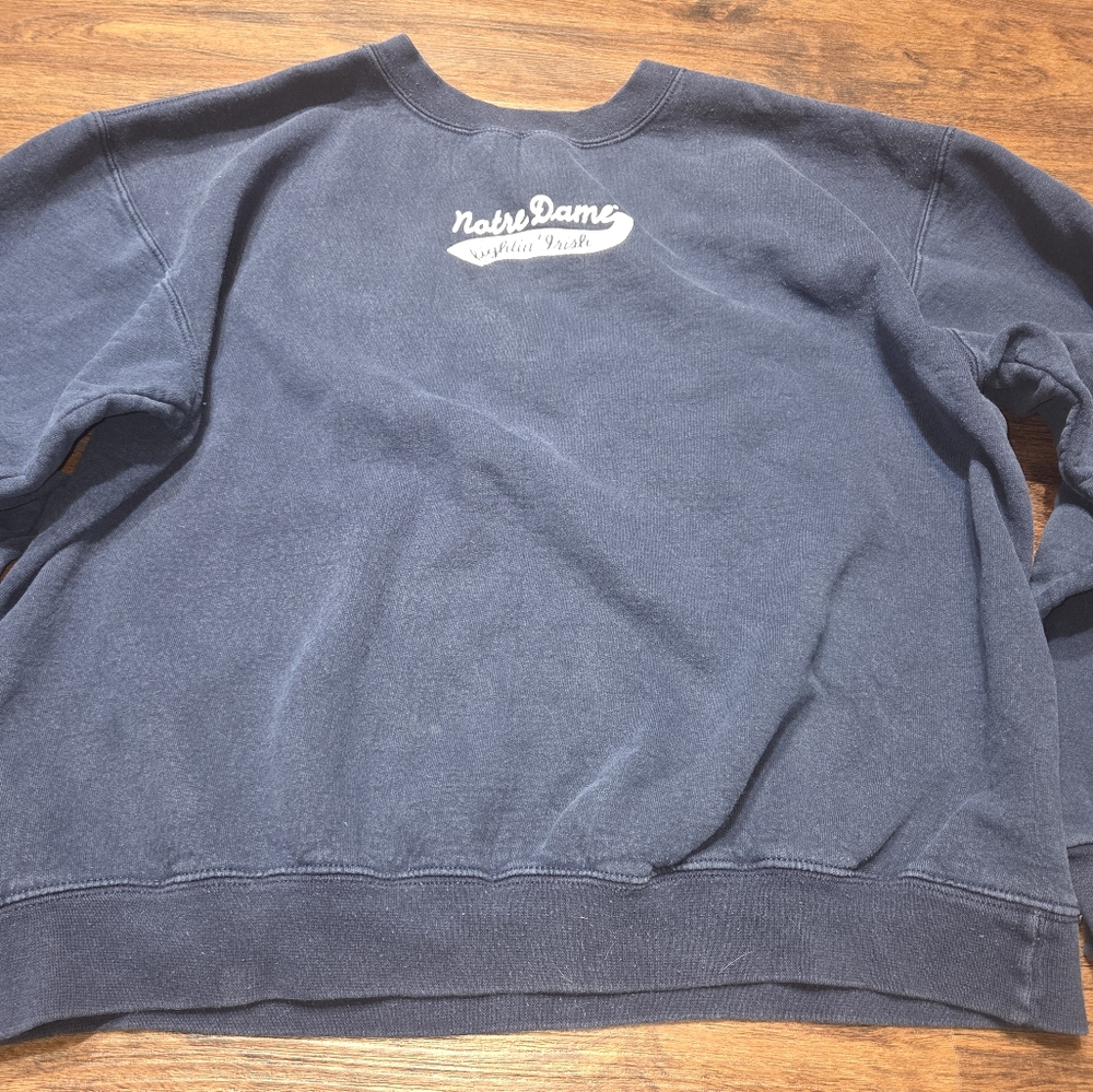 Vintage Adidas Navy Blue Notre Dame Sweatshirt Us Size Small.